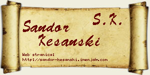 Šandor Kešanski vizit kartica